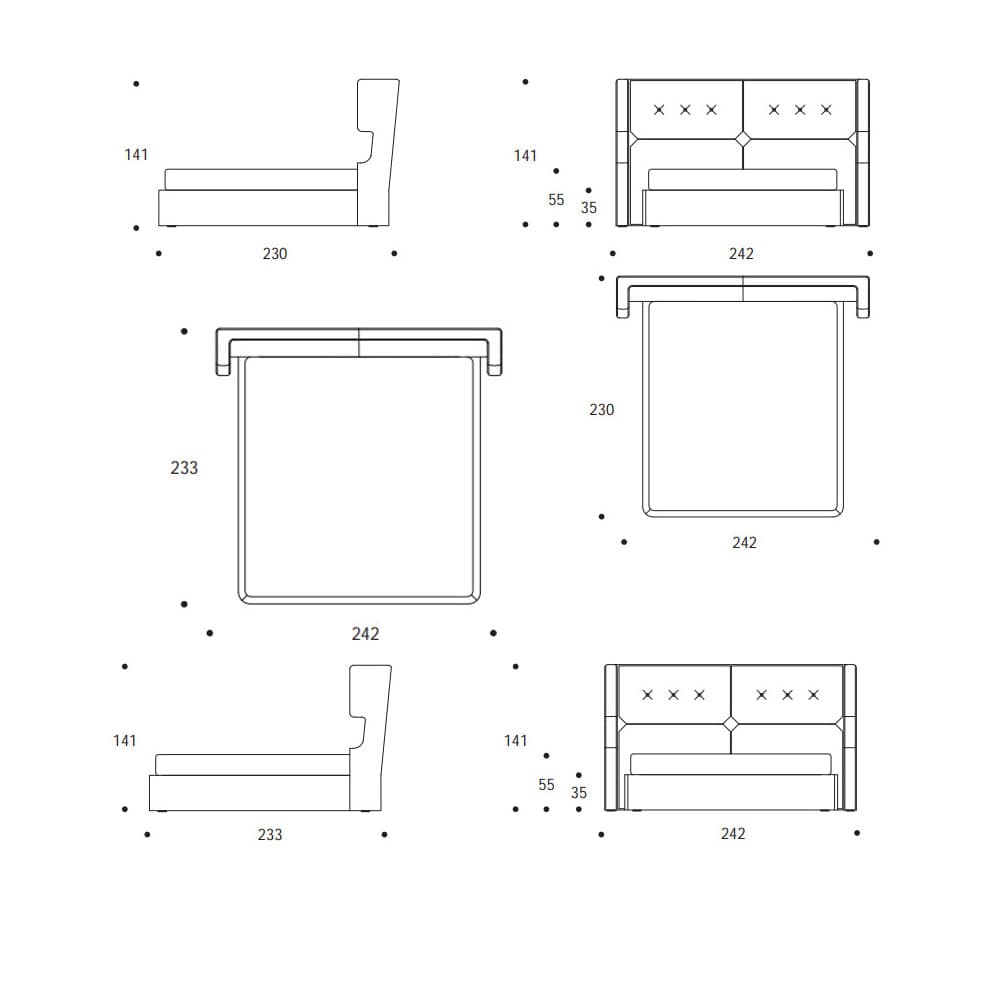 William Double Bed by Smania