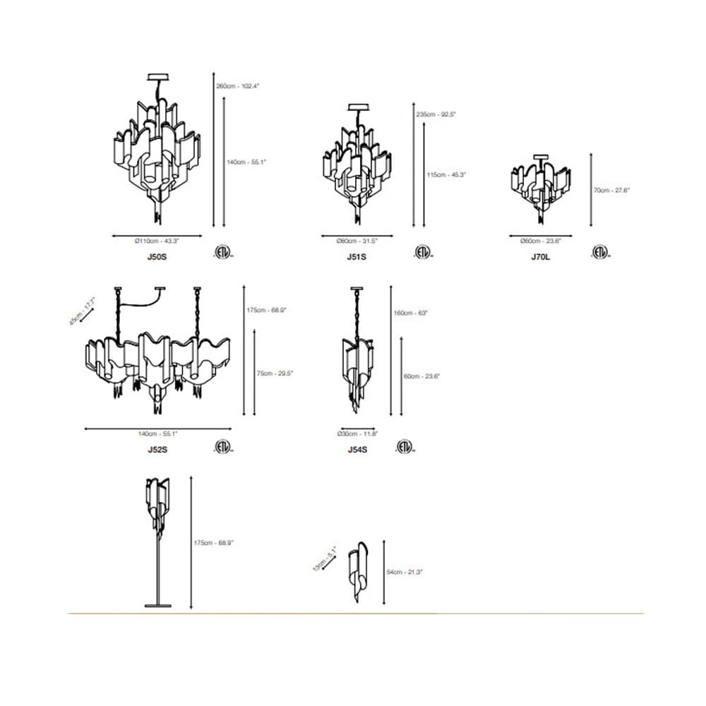 Stream Suspension Lamp by Terzani