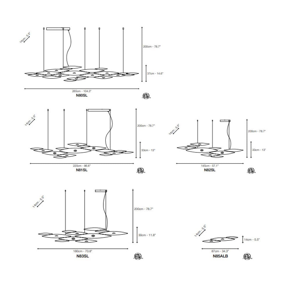 I Lucci Argentati Suspension Lamp by Terzani