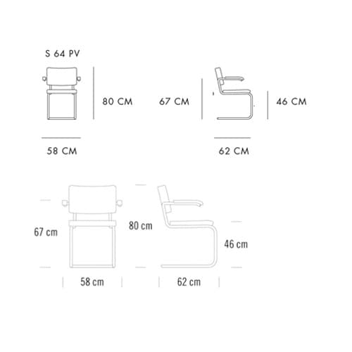 S 64 Armchair by Thonet