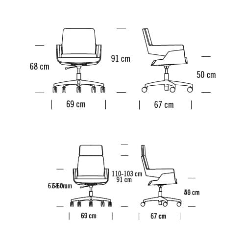 S 845 Swivel Armchair by Thonet