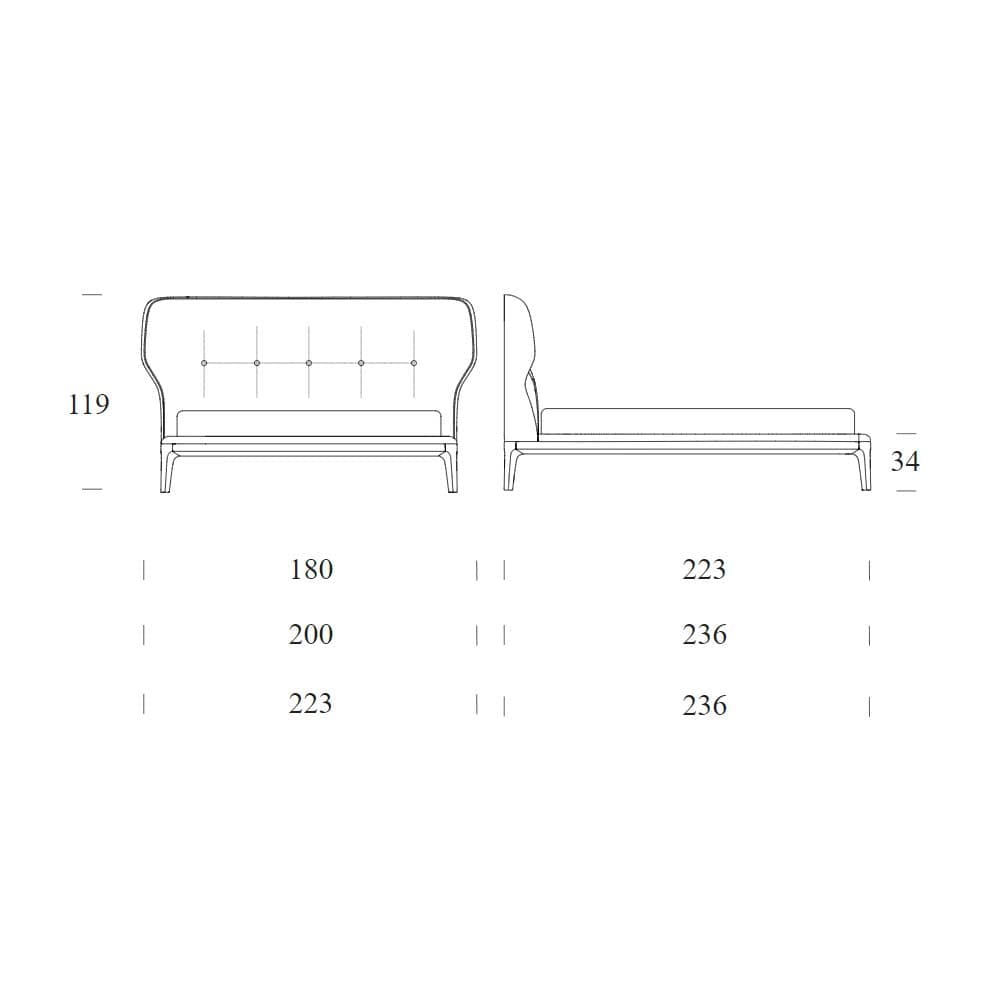 Ambra Double Bed by Tonin Casa