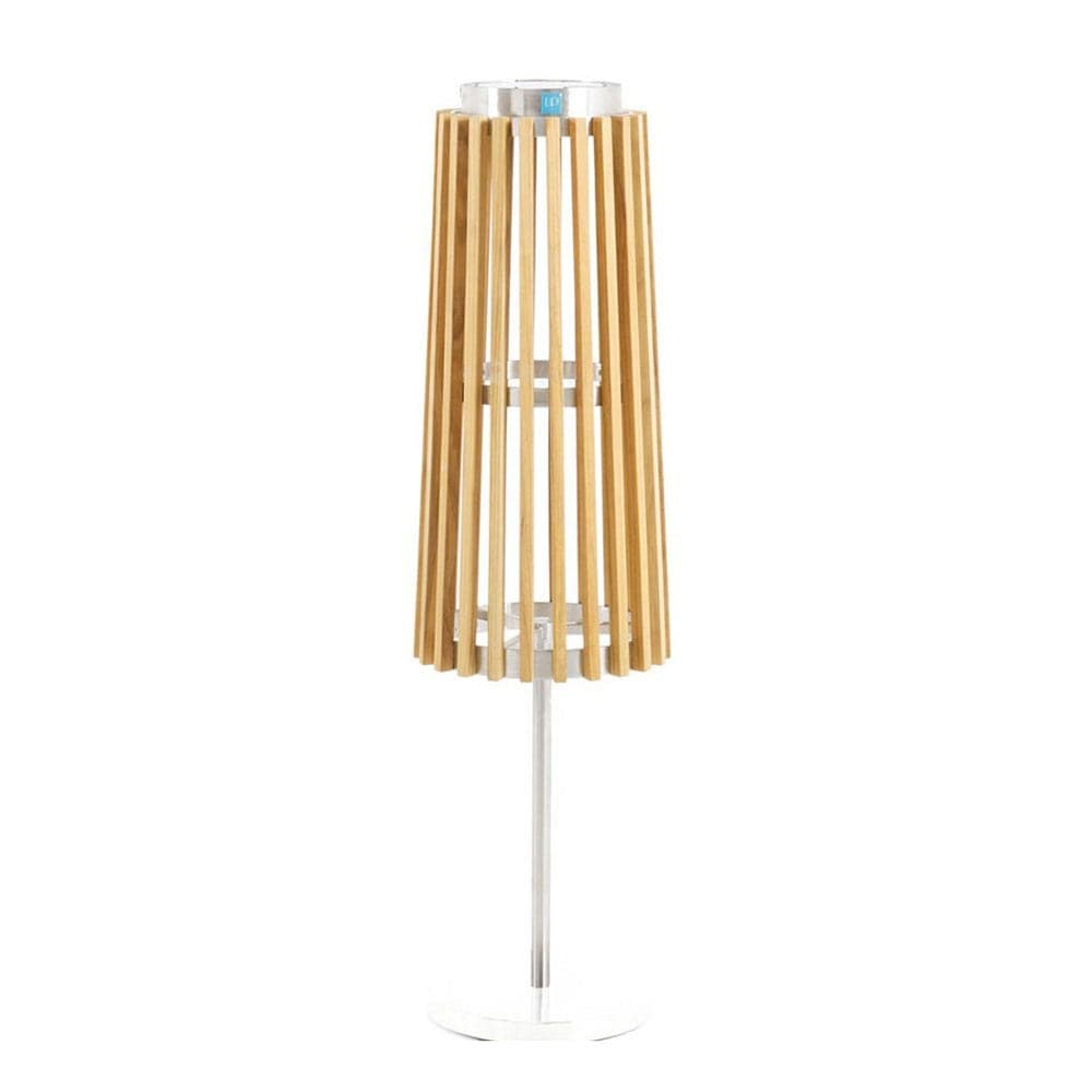 Solare Standing Teak Floor Lamp Outdoor Lighting by Unopiu