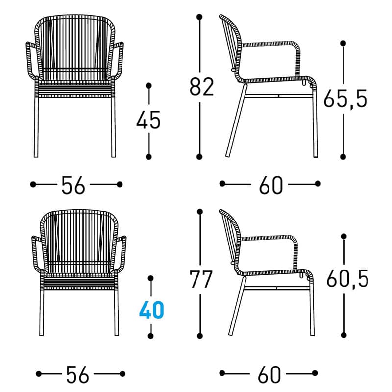 Cricket 1480 Outdoor Armchair by Varaschin