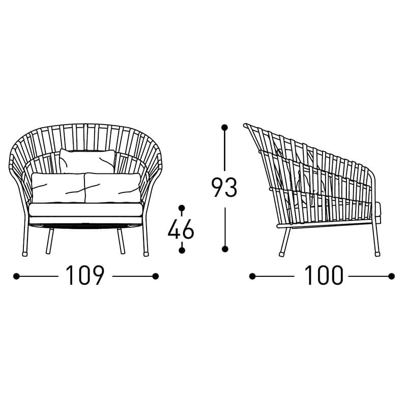 Emma Cross Outdoor Lounge by Varaschin