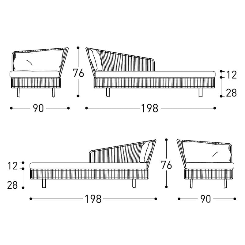 Tibidabo Dormeuse Sun Lounger by Varaschin