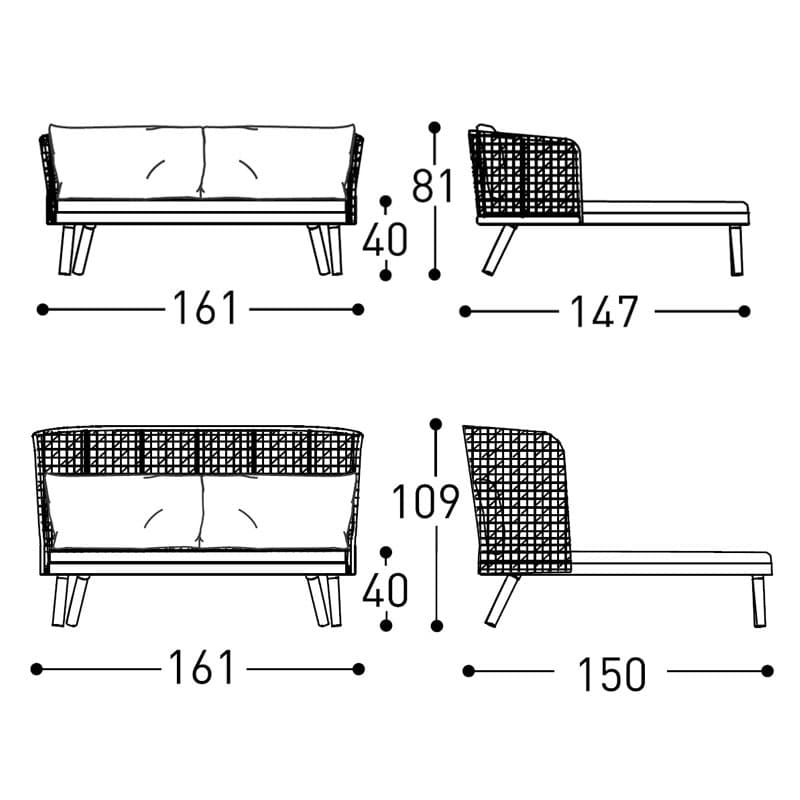 Emma Compact Daybed by Varaschin