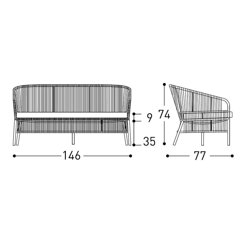 Cricket Outdoor Sofa by Varaschin