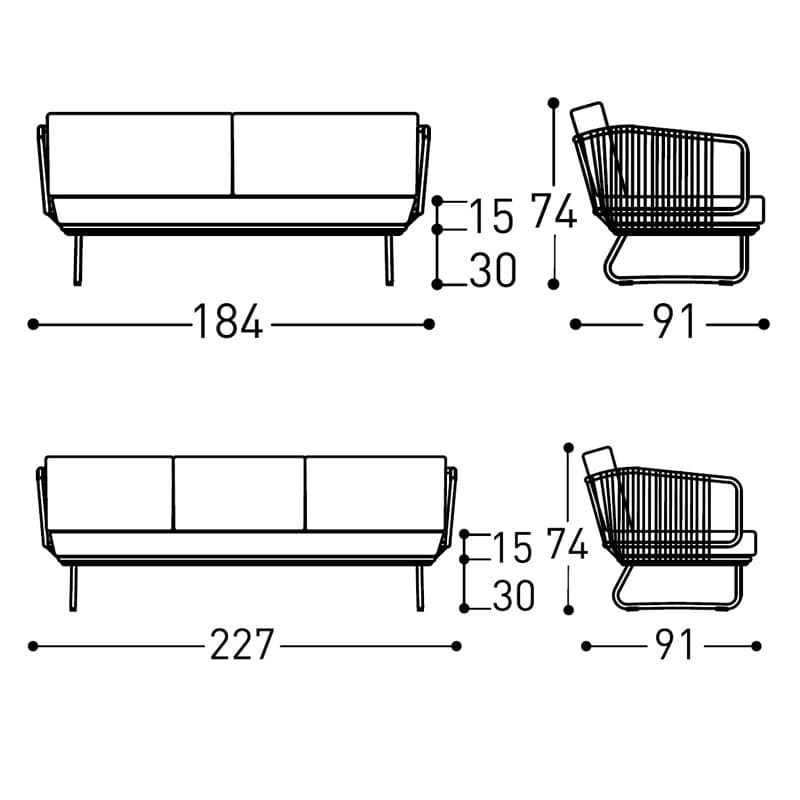 Babylon Outdoor Sofa by Varaschin