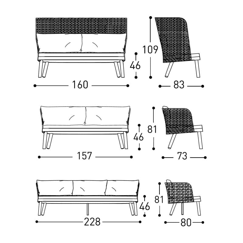 Emma Outdoor Sofa by Varaschin