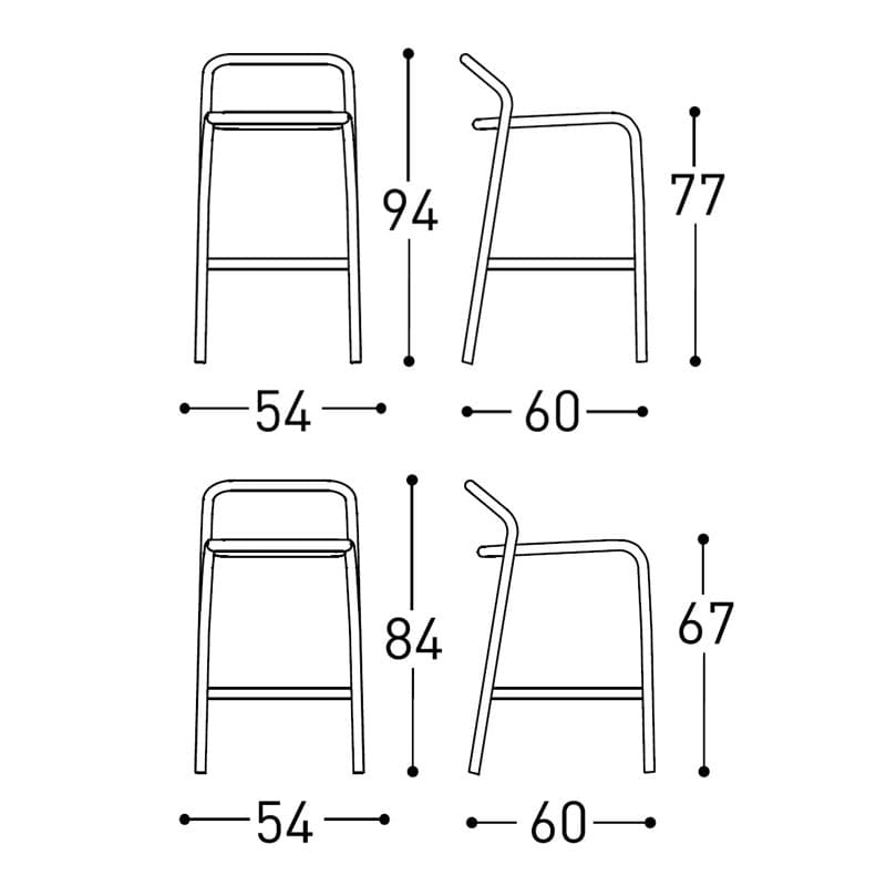 Noss Outdoor Barstool by Varaschin