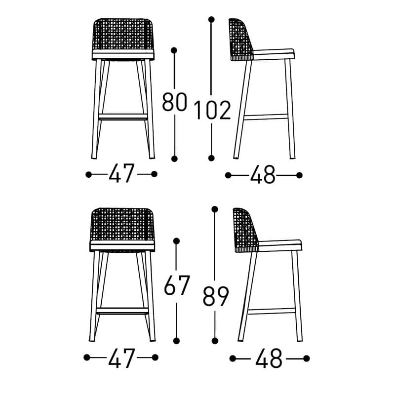 Emma Outdoor Barstool by Varaschin