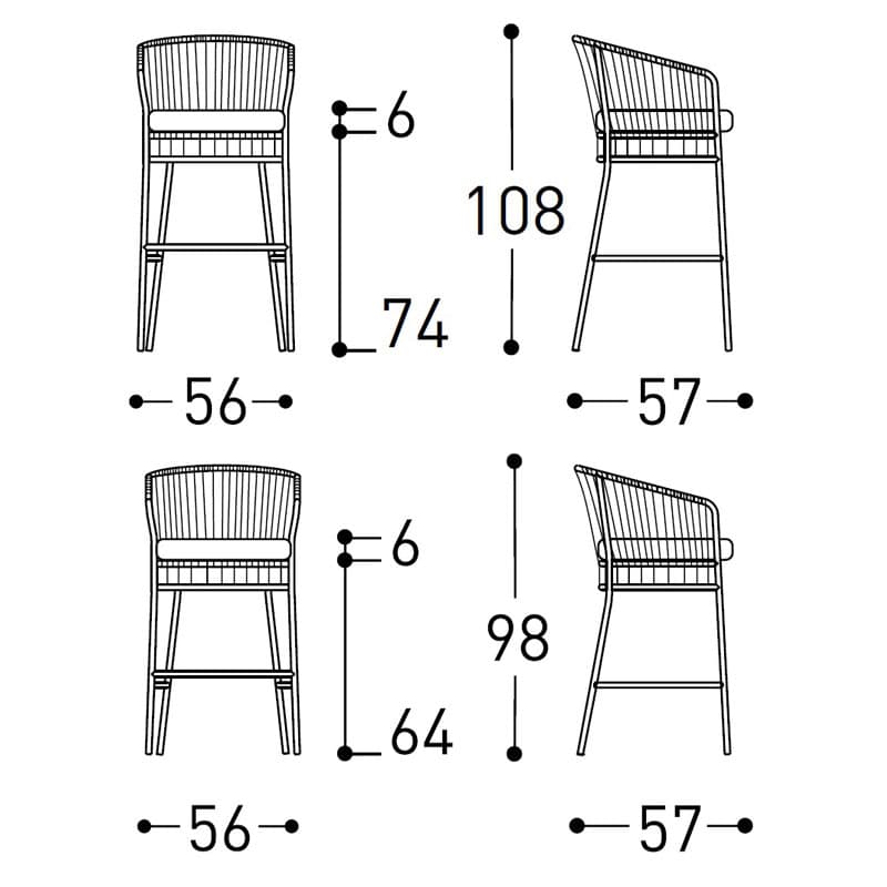 Tibidabo Outdoor Barstool by Varaschin