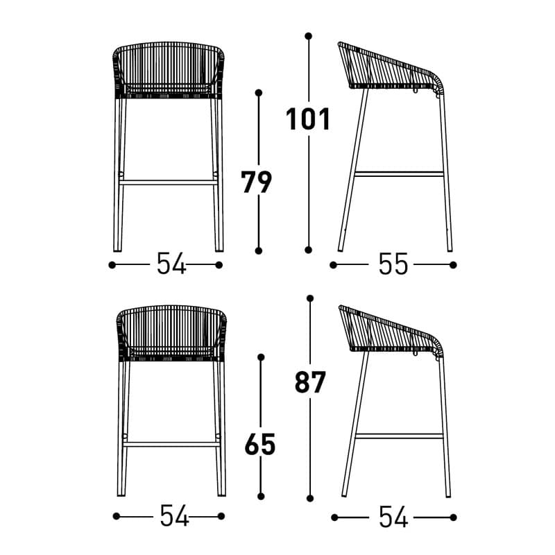 Cricket Outdoor Barstool by Varaschin