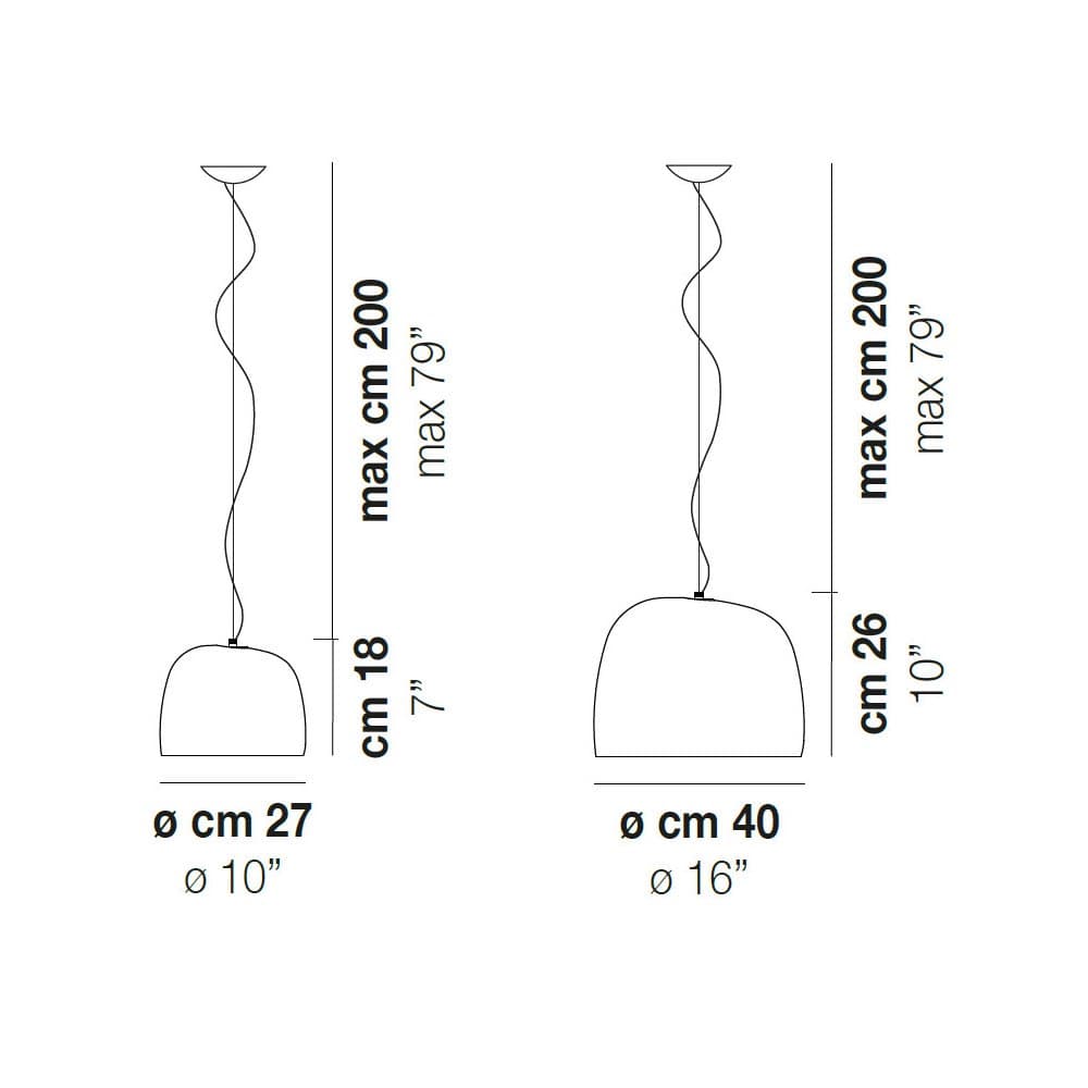 Surface Suspension Lamp by Vistosi