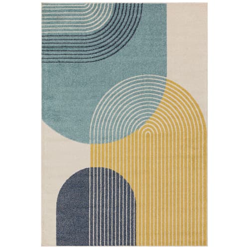 Muse Mu15 Blue Retro Rug by Attic Rugs