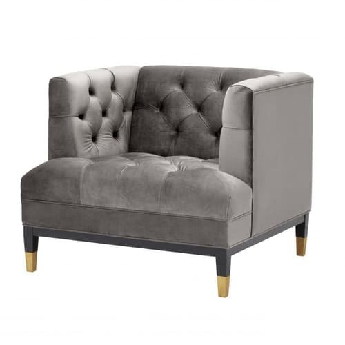 Castelle Grey Velvet Armchair by Eichholtz