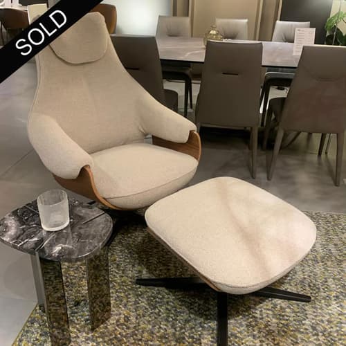 Cream Armchair And Footstool Plus by FCI Clearance