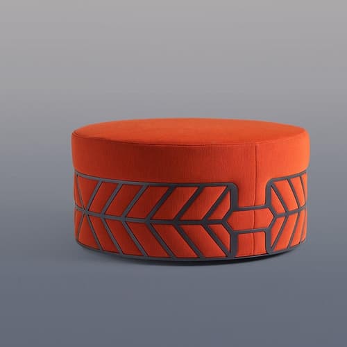 Belte Orange Footstool by Quick Ship