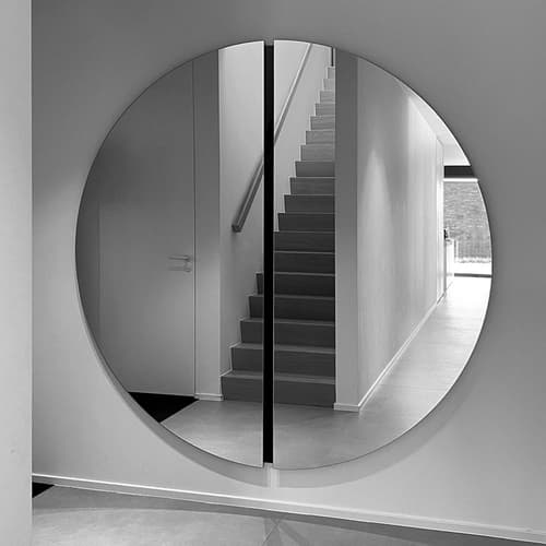 Luna Black Round L Mirror By FCI London