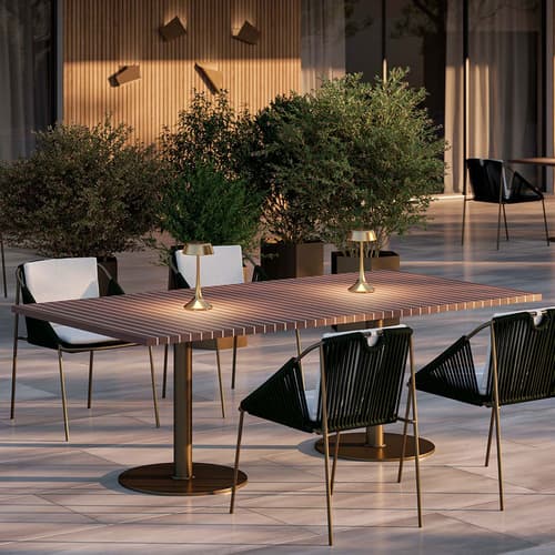 Wood Rectangle Outdoor Table by Rugiano