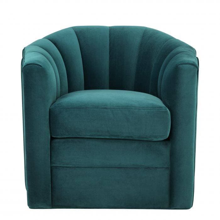 Delancey Sea Green Velvet Swivel Chair | Eichholtz