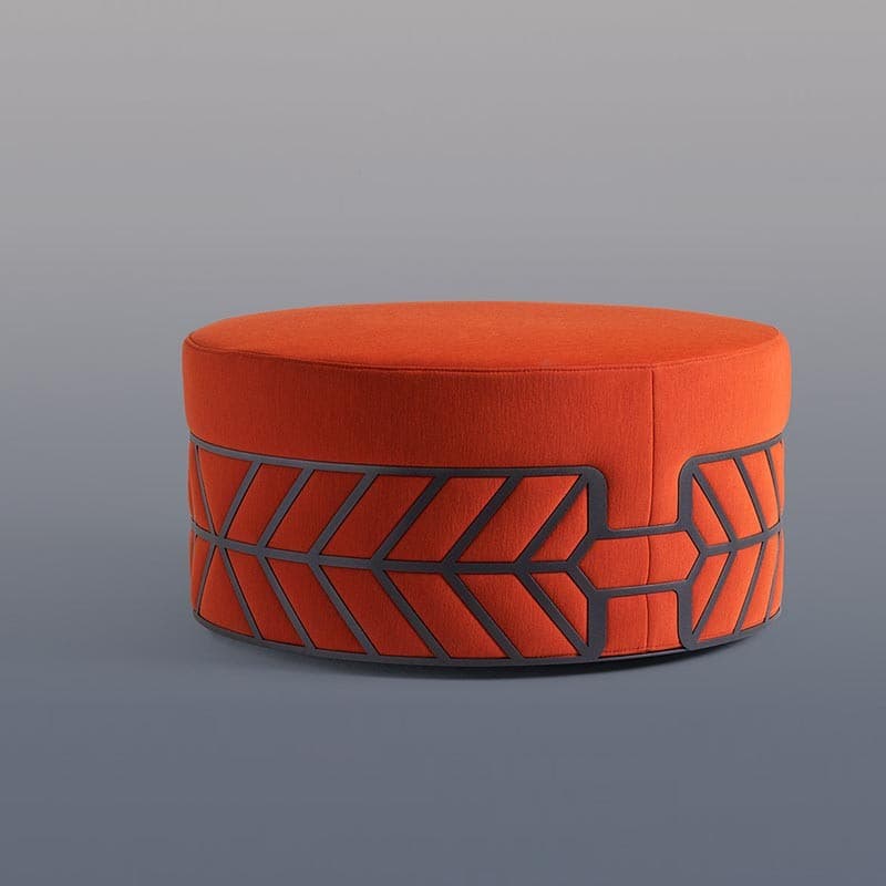 Belte Orange Footstool by Quick Ship