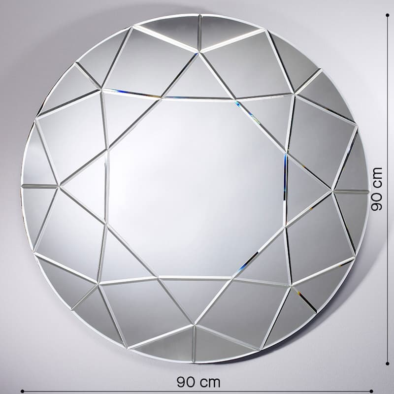 Diamond Round Wall Mirror by Reflections
