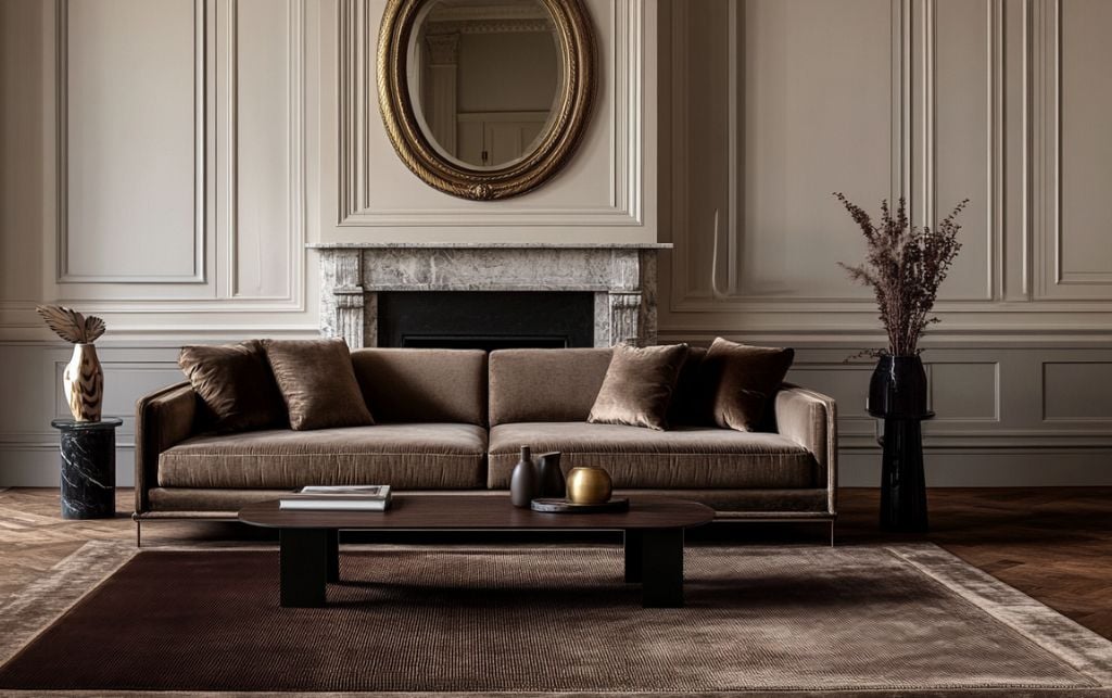 Square wooden coffee table with a dark wood finish