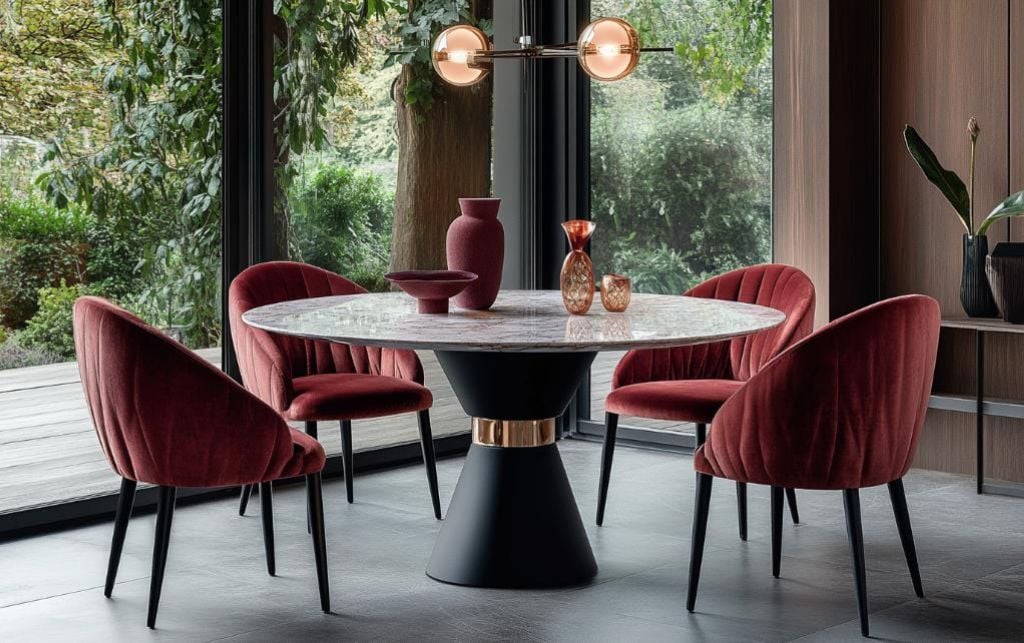 designer dining room chairs with round table