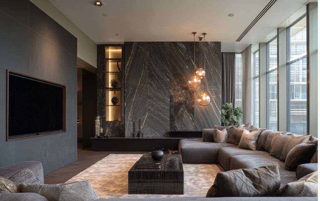 Elegant corner placement maximising unused space in contemporary interior