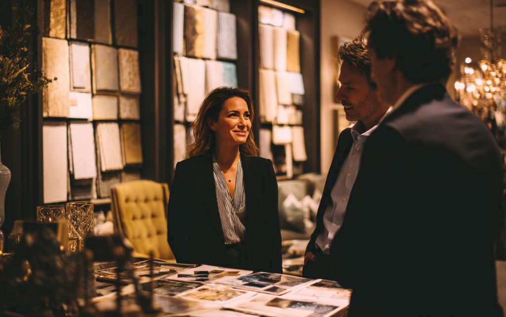 Client making final decision on interior designer selection