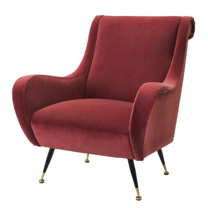 Red velvet online armchair