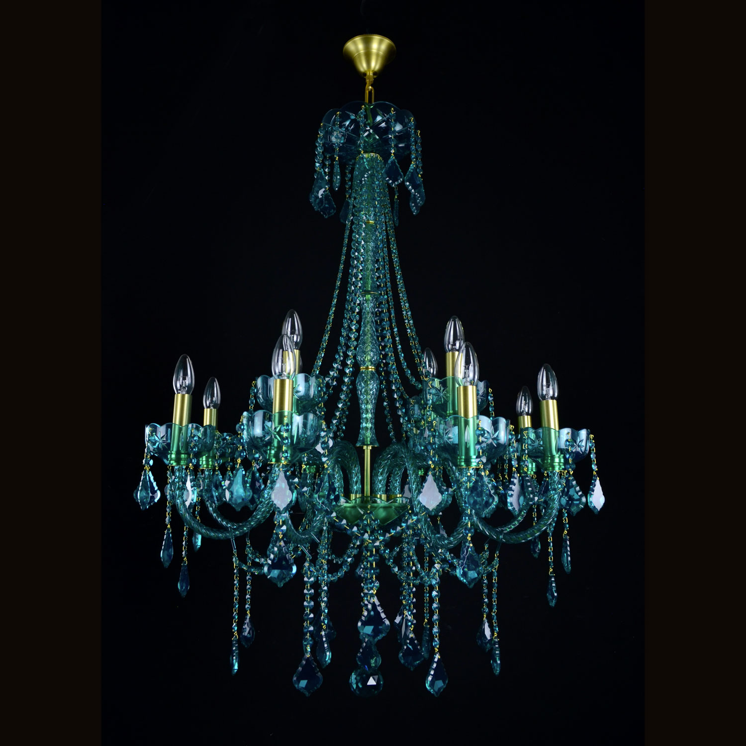 Aqua Crystal Chandelier Fci Custom Lighting